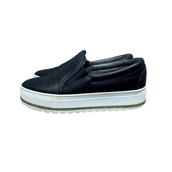 Brunello Cucinelli Black Leather Platform Sneakers Loafers Size 8.5 US / 39 EU - Picture 5 of 16